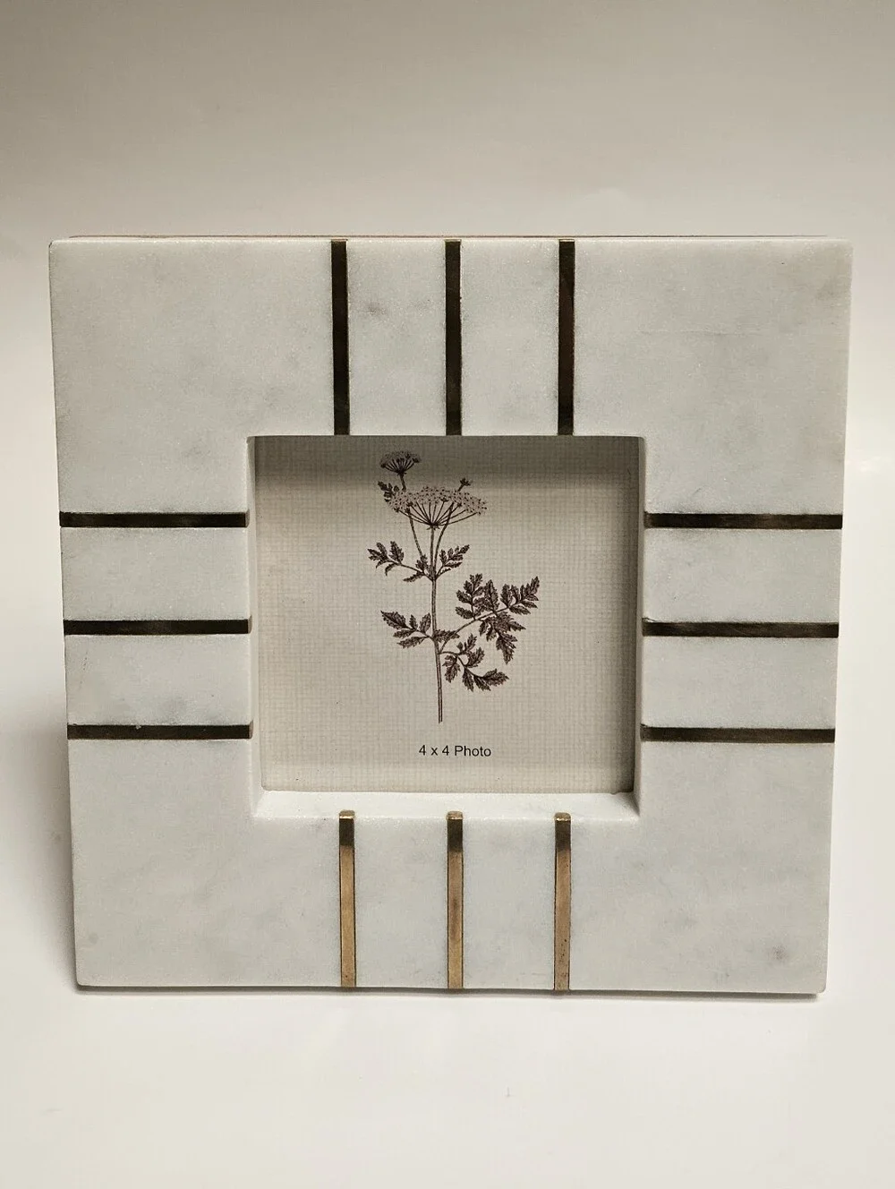 Marble Photo Frame White And Gold